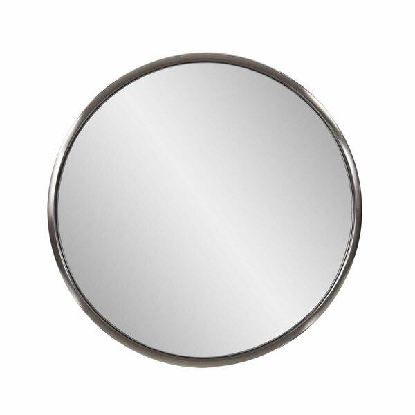 Homeroots 20 ft. Brushed Titanium Round Wall Mirror 401211